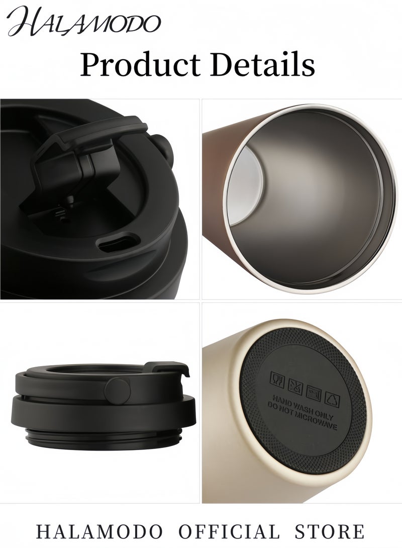 HALAMODO Jipush Stainless Steel Double Wall Thermal Cup White 500ml - Image 5