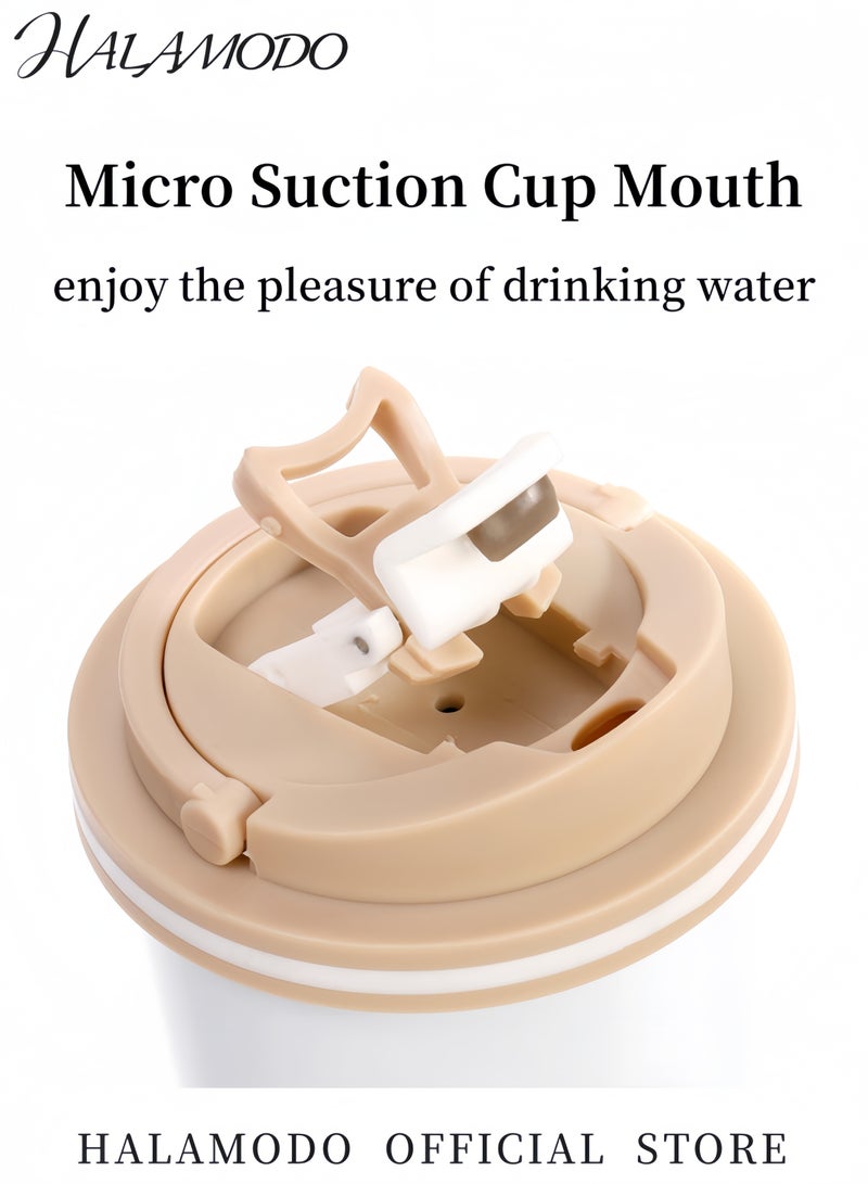 HALAMODO Jipush Stainless Steel Double Wall Thermal Cup White 500ml - Image 3