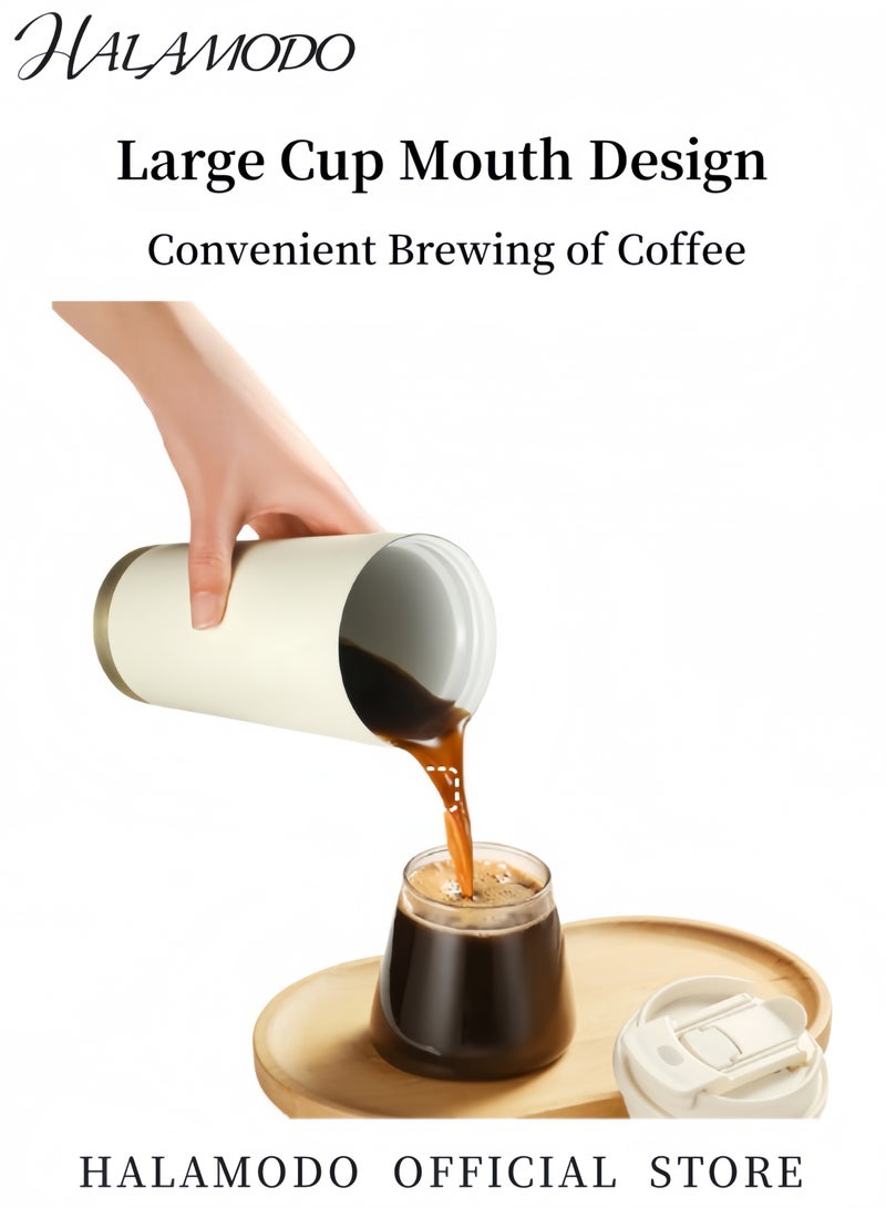 HALAMODO Jipush Stainless Steel Double Wall Thermal Cup White 500ml - Image 2