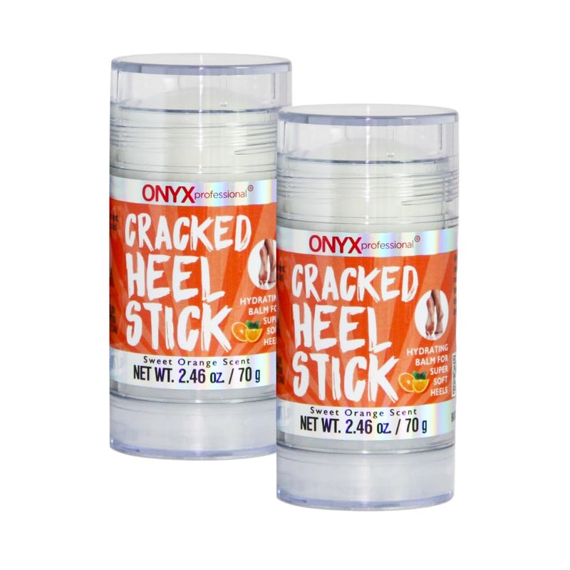 Onyx Professional Cracked Heel Repair Balm Stick for Dry Cracked Feet Treatment, Orange Scent, 2 pack - Moisturizing Foot Balm, Rolls On, Cracked Heel Treatment - Image 1