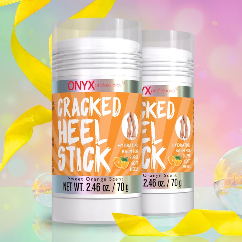 Onyx Professional Cracked Heel Repair Balm Stick for Dry Cracked Feet Treatment, Orange Scent, 2 pack - Moisturizing Foot Balm, Rolls On, Cracked Heel Treatment - Image 2