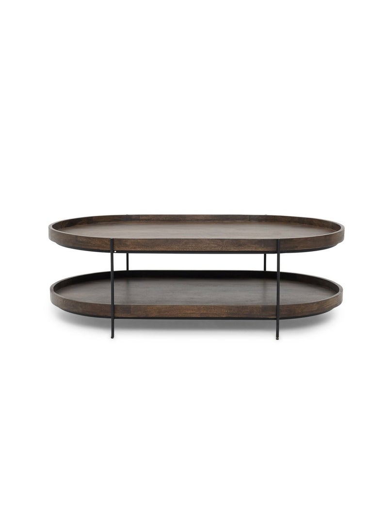 Pan Home Rigby Coffee Table Solid Wood - Brown & Black - Image 2