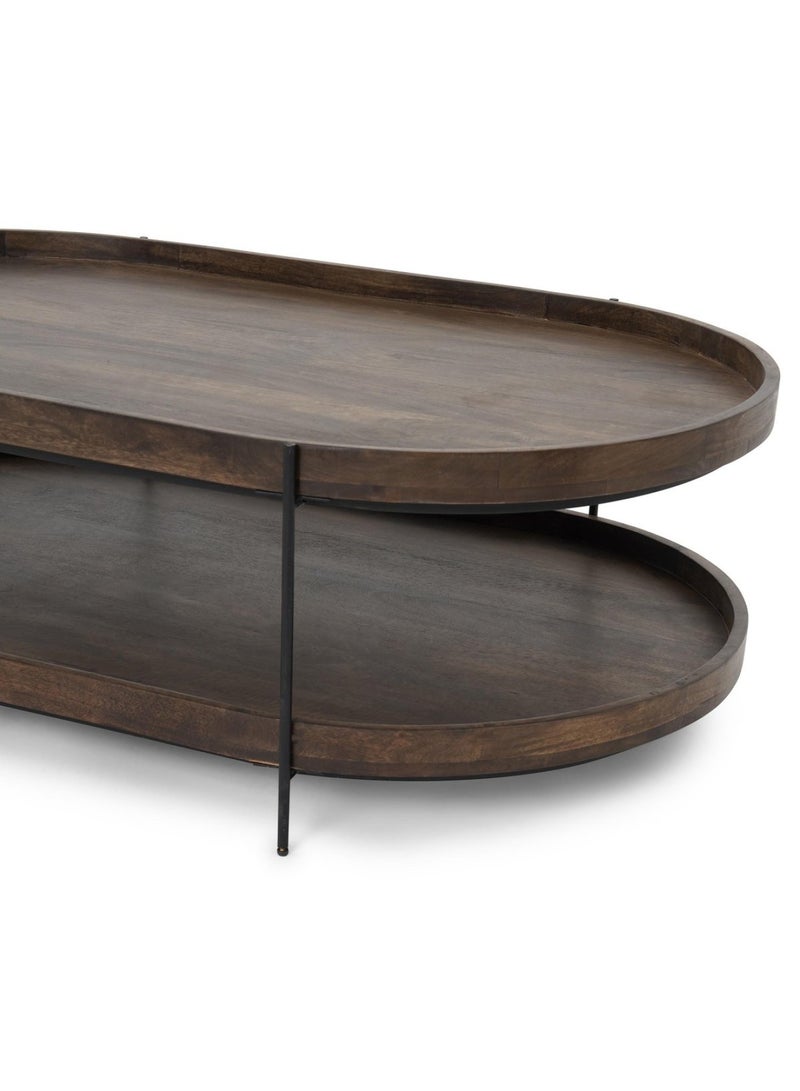 Pan Home Rigby Coffee Table Solid Wood - Brown & Black - Image 4