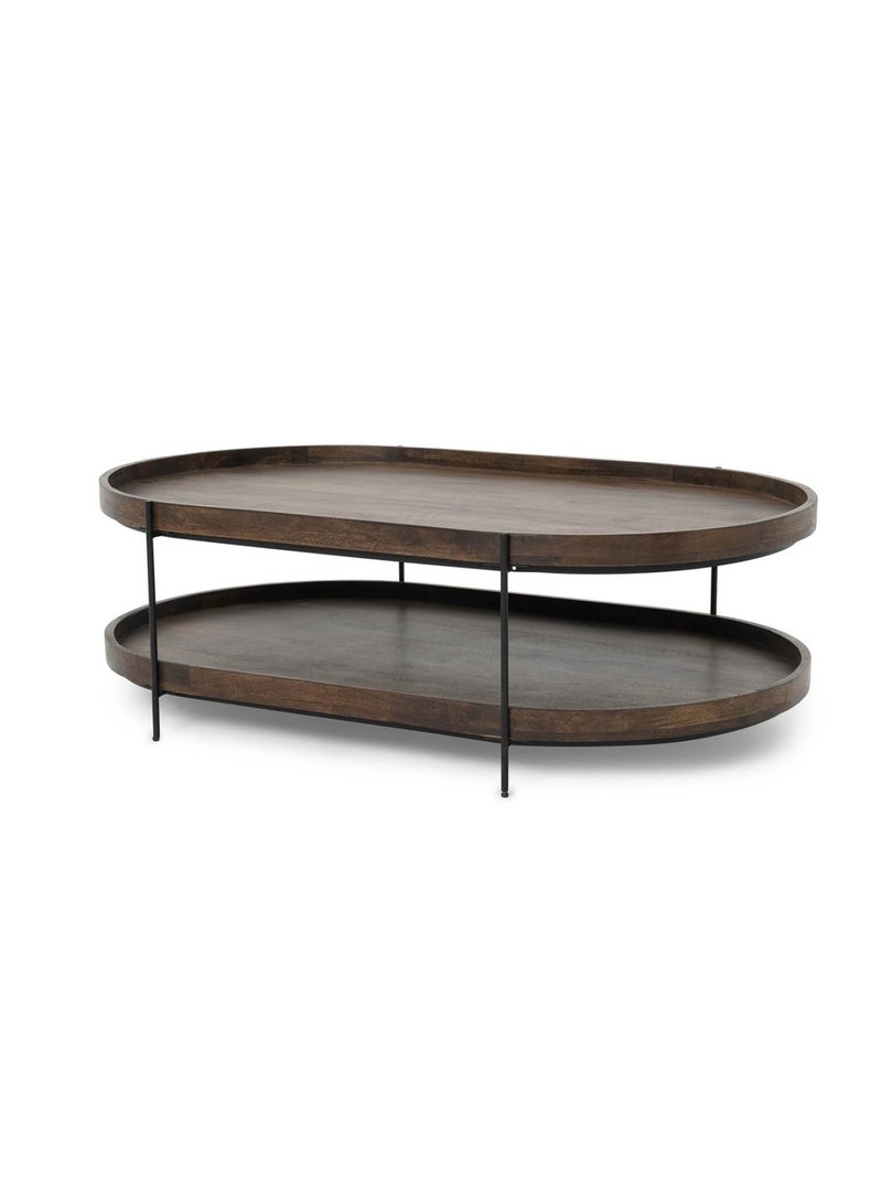 Pan Home Rigby Coffee Table Solid Wood - Brown & Black - Image 3