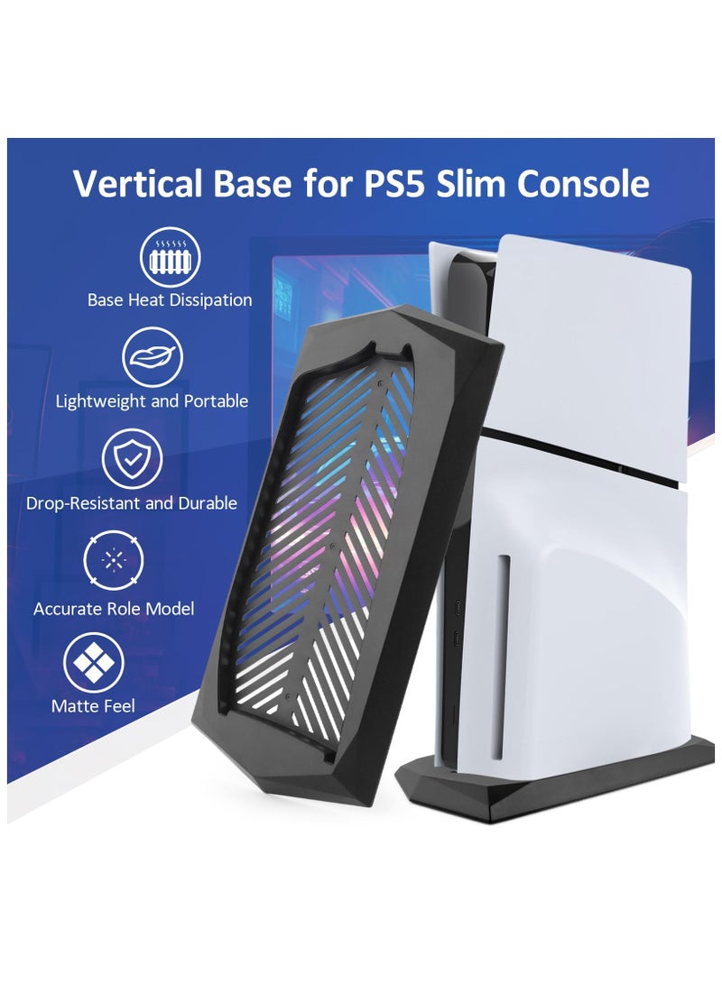 SYOSI Vertical Stand for PS5 Slim, Stand Console Bracket for Sony Playstation 5 Slim Disc Edition Vertical Stand Holder Base Cooling Accessories,  Playstation 5 Slim Base Accessories(Black)  - Image 3