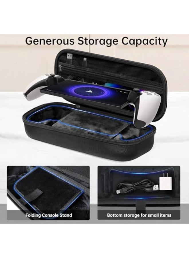 جوسيردا® 3 في 1 حزمة الإكسسوارات لبوابة بلاي ستيشن, إيفا حمل القضية لبوابة PS5, غطاء حماية السيليكون الناعم, 2 حزمة حامي الشاشة, إكسسوارات لجهاز التحكم بلاي ستيشن, أسود - Image 4