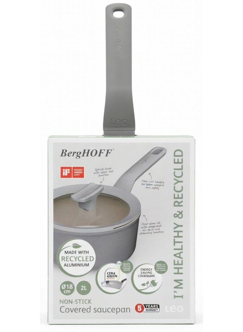 Berghoff Leo Balance Non Stick Covered Saucepan Moonmist 18Cm X 2L - Image 2