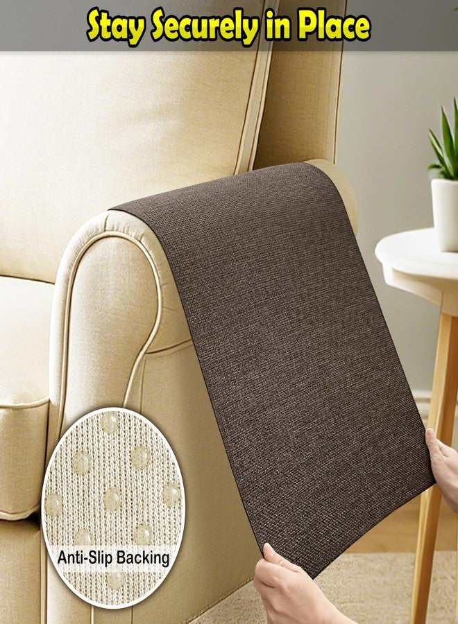 LovoGemy Couch Arm Covers, Waterproof Armrest Cover for Sofa, Armchair, Loveseat, Non-Slip Recliner Arm Covers, Sofa Headrest Covers, Arm Chair Covers Set of 2 (Brown, 24"×20") - Image 5