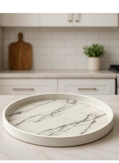 ALMUFARREJ 3 pieces of circular marble melamine trays  - Image 4