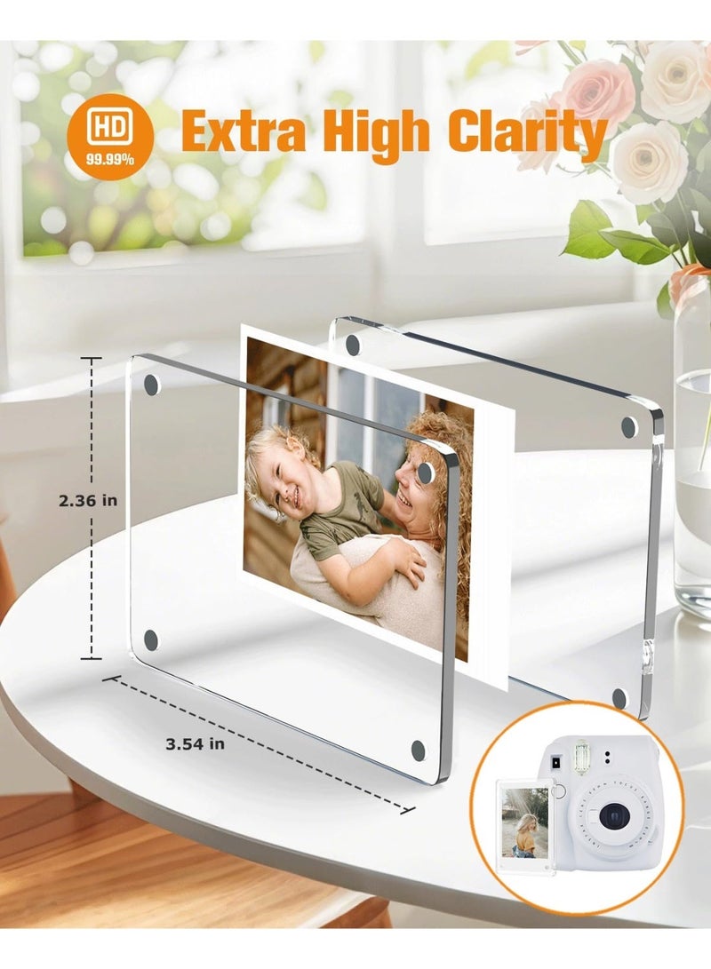 Acrylic Magnetic Photo Frame for Fridge, Double Sided Clear Frameless Instant Photo Display 6x9cm, 12 Pack - Image 2