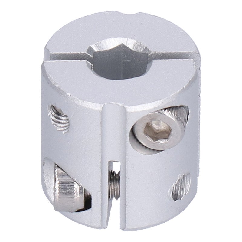 Hexagonal Shaft Coupler 8mm to 8mm Aluminum Alloy Clamping Connection - Non-Damaging Fastening Mechanism with Double Bolts for High Speed Applications - Image 4