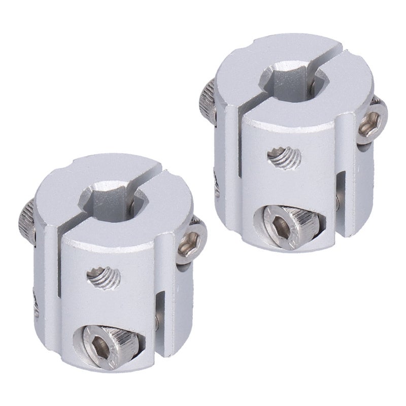 Hexagonal Shaft Coupler 8mm to 8mm Aluminum Alloy Clamping Connection - Non-Damaging Fastening Mechanism with Double Bolts for High Speed Applications - Image 1