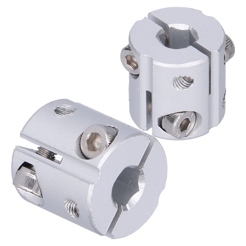 Hexagonal Shaft Coupler 8mm to 8mm Aluminum Alloy Clamping Connection - Non-Damaging Fastening Mechanism with Double Bolts for High Speed Applications - Image 2