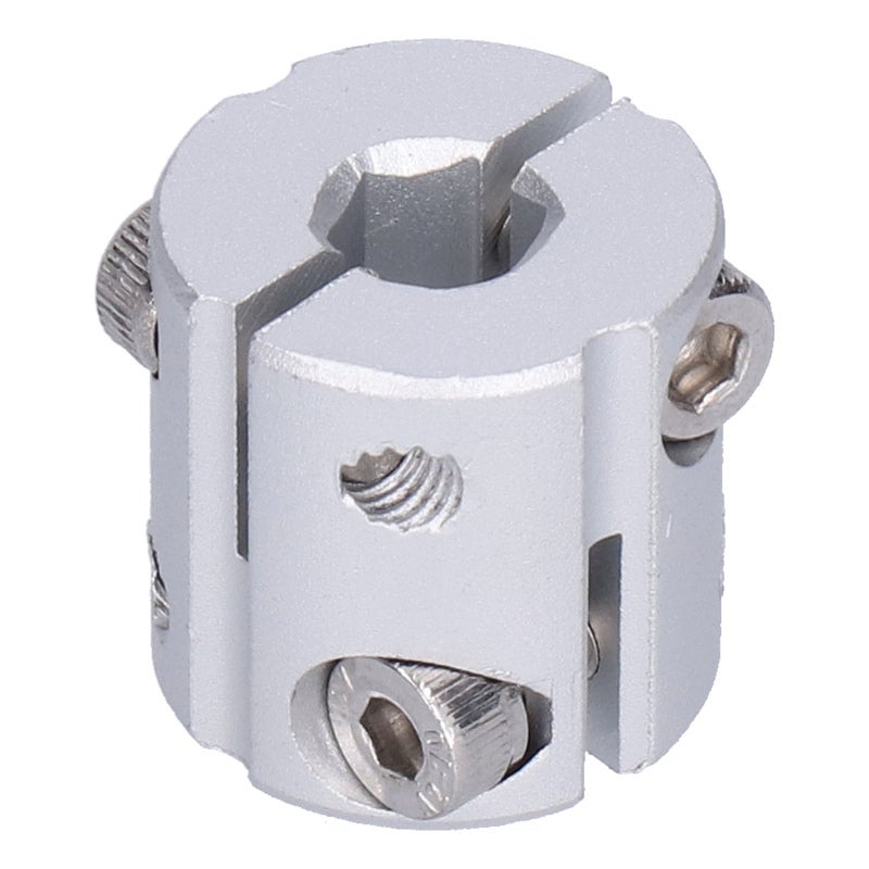 Hexagonal Shaft Coupler 8mm to 8mm Aluminum Alloy Clamping Connection - Non-Damaging Fastening Mechanism with Double Bolts for High Speed Applications - Image 3