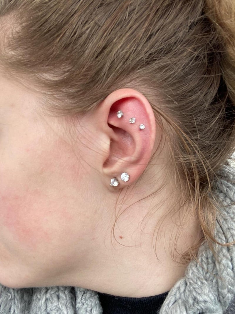 QWALIT 16G Clear Lip Rings Studs Plastic Medusa Labret Piercing Jewelry Push in Cartilage Earring Tragus Earrings Threadless Helix Piercing Jewelry Helix Earrings 6mm 8mm 10mm - Image 3