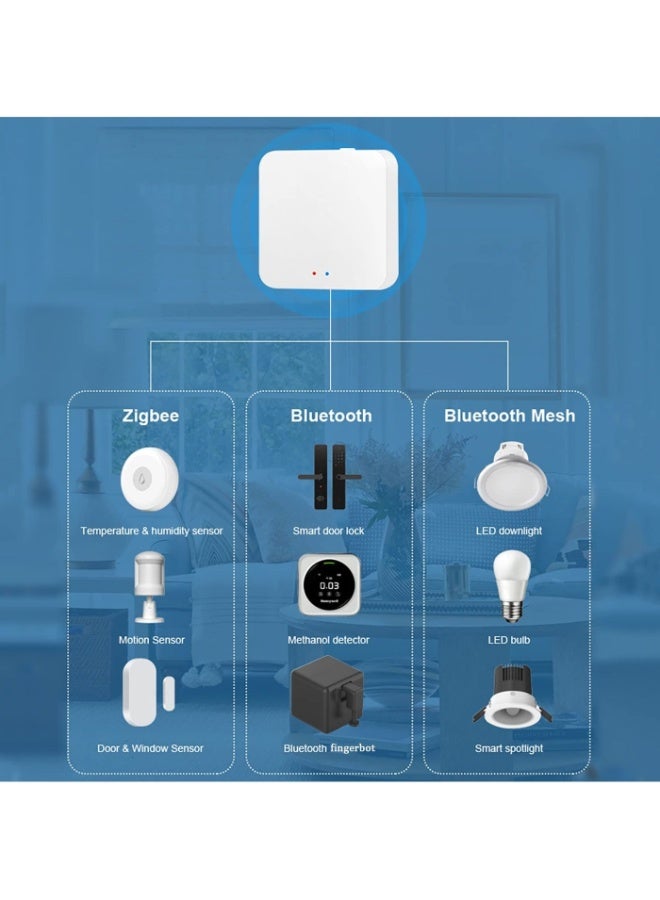 RSH Smart Hub Gateway: WI-FI & Zigbee & Bluetooth Mesh Multi-Protocol Communication Gateway, App Remote Control, Voice Control, Smart Home Bridge Compatible with A-lexa/Goo-gle Home - Image 2