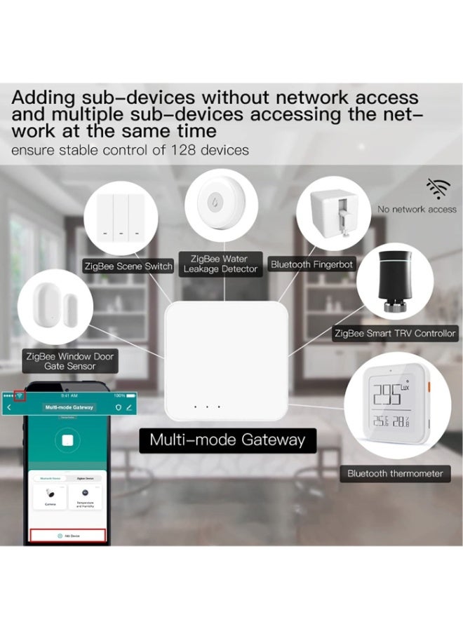 RSH Smart Hub Gateway: WI-FI & Zigbee & Bluetooth Mesh Multi-Protocol Communication Gateway, App Remote Control, Voice Control, Smart Home Bridge Compatible with A-lexa/Goo-gle Home - Image 4