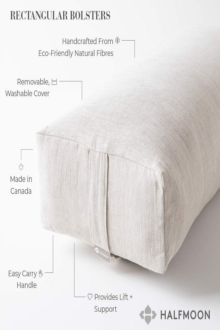 HALFMOON Cotton Restorative Bolster – Charcoal | Rectangular Cotton Bolster for Deep Stretch & Full‑Body Relaxation - Image 2
