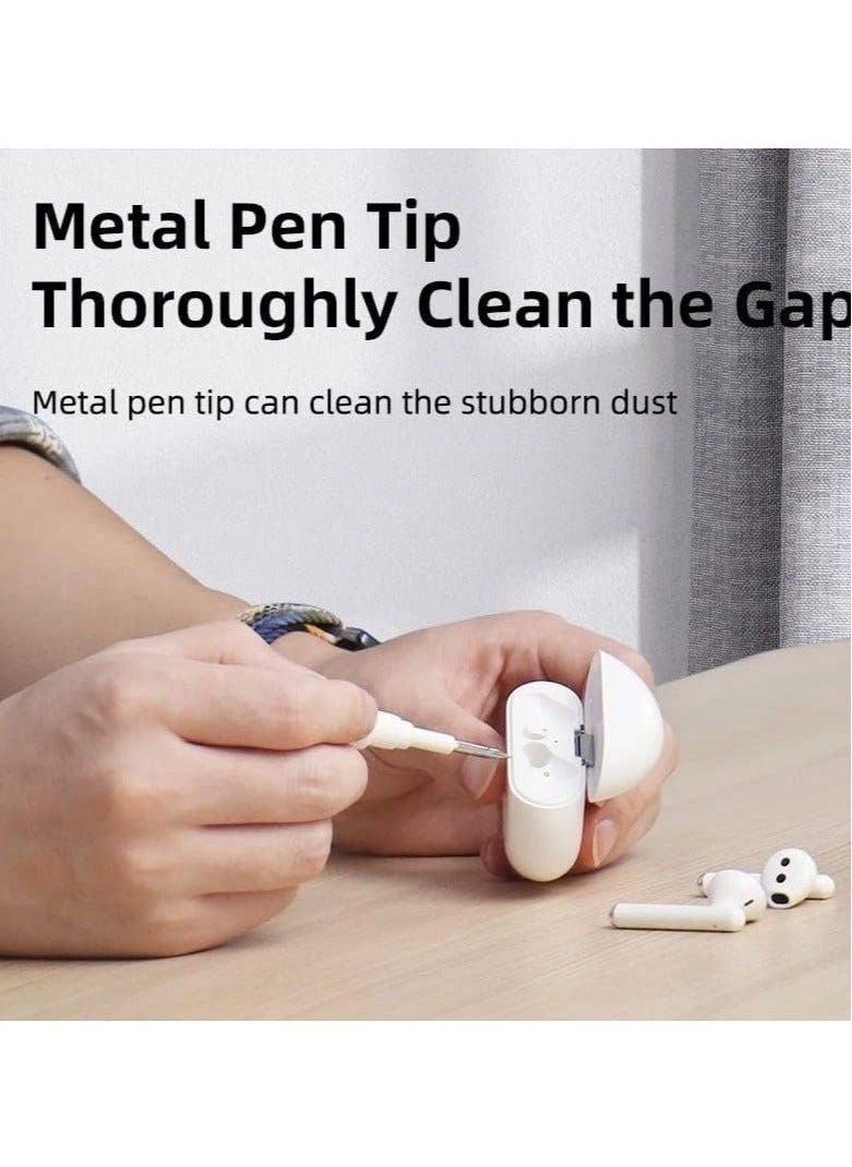 HuHa - Cleaner Kit for Airpods Pro 1 2 Multi-Function Cleaning Pen Soft Brush for Bluetooth Earphones Case, Wireless Earphones, Wireless Earbuds Cleaning Tools for Huawei Samsung MI Earbuds-White - Image 1