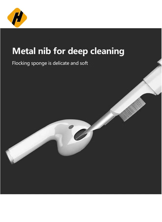 HuHa - Cleaner Kit for Airpods Pro 1 2 Multi-Function Cleaning Pen Soft Brush for Bluetooth Earphones Case, Wireless Earphones, Wireless Earbuds Cleaning Tools for Huawei Samsung MI Earbuds-White - Image 1