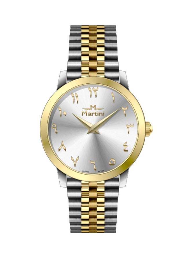 MARTINI Elegant Martini Men's Watch Stylish Silver Dial Stainless Steel Band Water Resistant Perfect for Casual and Formal Wear - Image 1