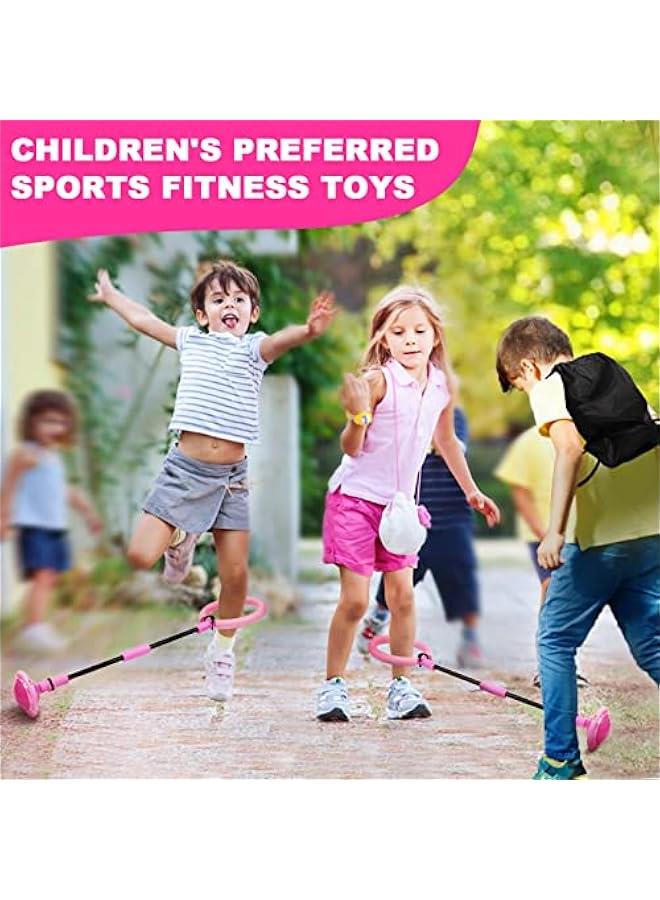 Generic Skip Ball, Portable Foldable Colorful Flash Wheel Swing Ball, Kids Toys for Girls & Boys for Skip It, Sports Fitness Toys for Kids & Adults. Gifts for Mom Women & Girls Toys Age 5-10 Years - Image 2
