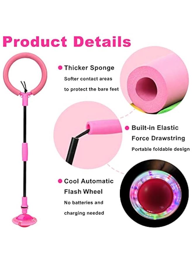 Generic Skip Ball, Portable Foldable Colorful Flash Wheel Swing Ball, Kids Toys for Girls & Boys for Skip It, Sports Fitness Toys for Kids & Adults. Gifts for Mom Women & Girls Toys Age 5-10 Years - Image 4