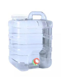 1pc AquaFlow Portable Water Container with Faucet, Polycarbonate Square Water Jug for Home, Camping, Outdoor, Car Use - Durable, BPA-Free, Leak-Proof, Multi-Purpose Water Storage Tank