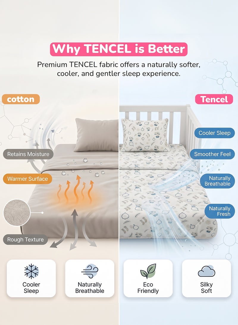 BAYBEE 110X90CM Baby Tencel Quilt Blanket for Baby with Pillow, Ultra Soft Breathable Baby Blanket for Boys Girls | Thin Baby Bed with Pillow | Infant Toddler Newborn Receiving Blankets for Crib Stroller | Baby Bedding Set for New Born Babies - C - Image 3