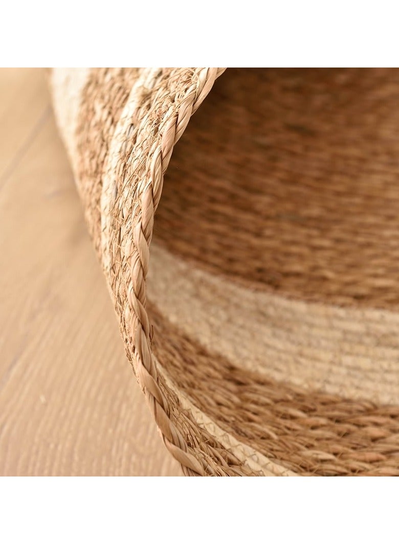 LINGWEI Natural Jute Rug Carpet Handwooven Area Rug Floor Mat Natural Round Seagrass Rug Carpet - Image 4