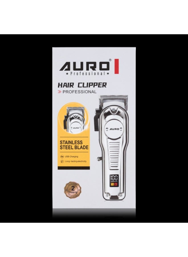 AURO Hair Clipper Professional Stainless Steel Blade USB Charging Long  Lasting Eletricity - Image 4