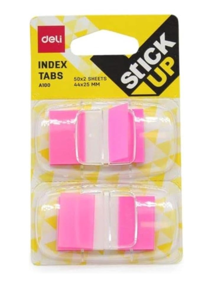 Deli 100-Sheets Film Index Tabs, 44 mm x 25 mm Size, Multicolour Pack of 2 - Image 2