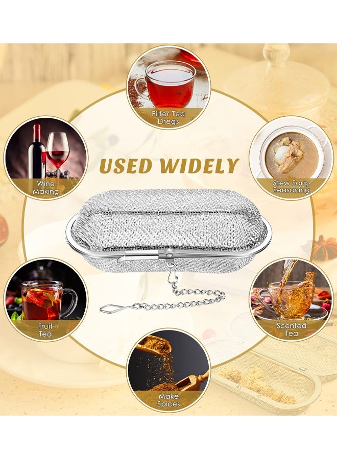 2 PCS Tea Ball Infusers, Loose Leaf Tea Strainers, Steeper Stainless Steel Mesh Floating Oval Filters, For Kitchen And Home - Image 4