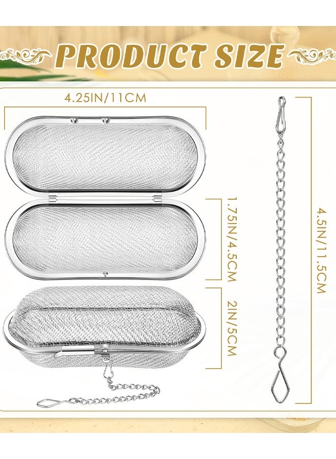 2 PCS Tea Ball Infusers, Loose Leaf Tea Strainers, Steeper Stainless Steel Mesh Floating Oval Filters, For Kitchen And Home - Image 2