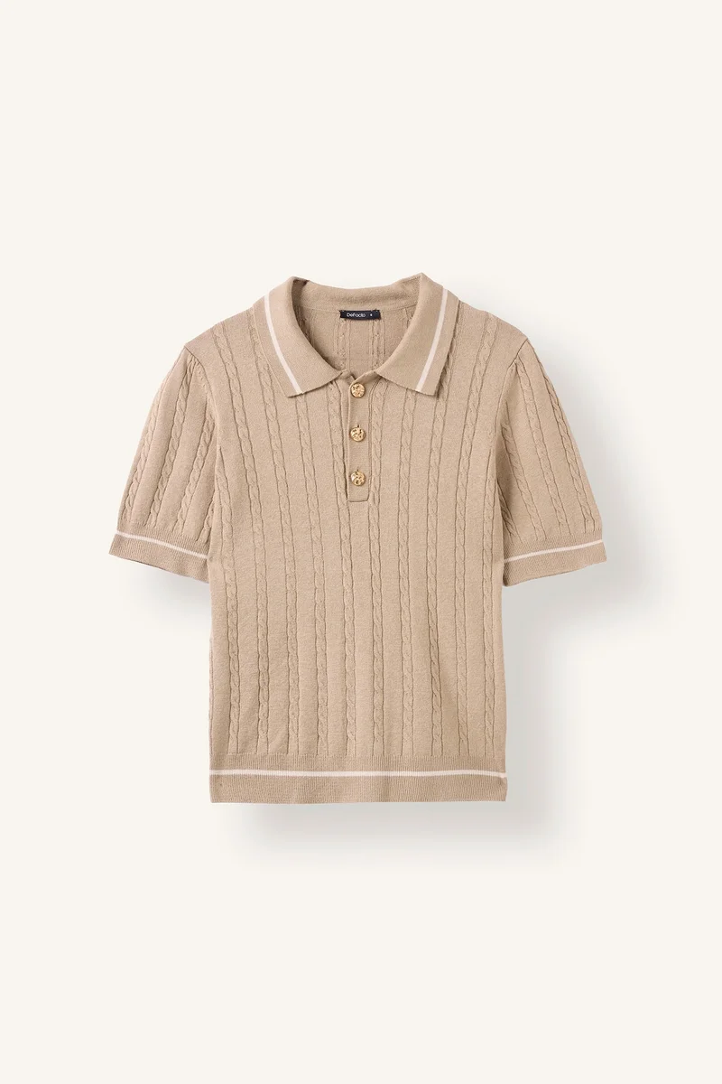 ديفاكتو Regular Fit Polo Collar Pullover