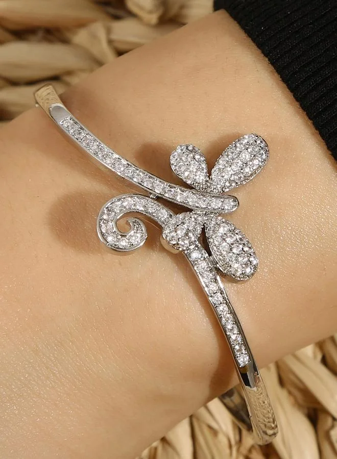 Take Two Take Two Embellished Lucky Clover Clover Bangle