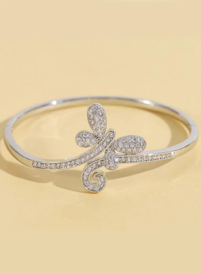 Take Two Take Two Embellished Lucky Clover Clover Bangle
