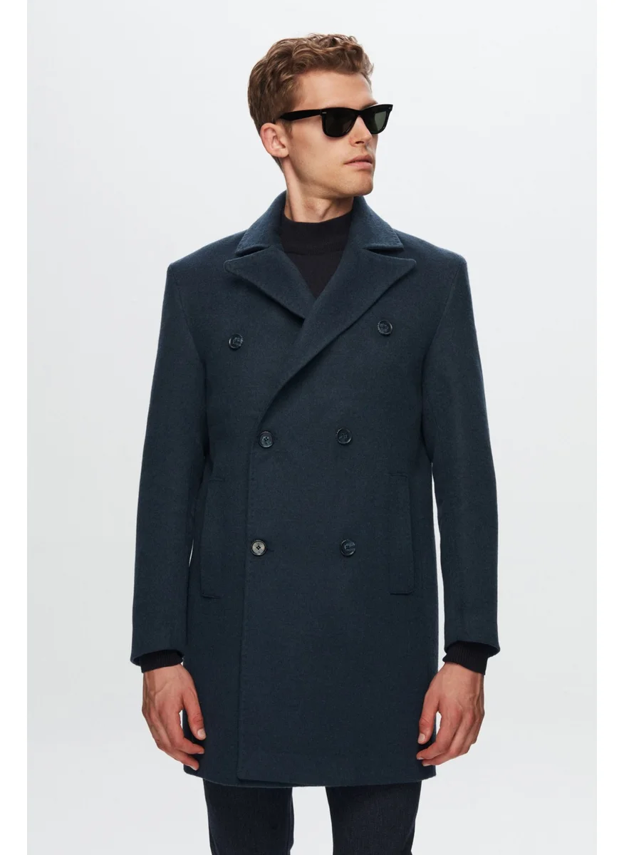 D'S DAMAT Regular Fit Petrol Plain Coat 1HF08IR350069