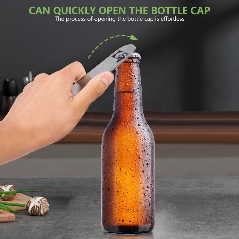 KISEER Heavy Duty Stainless Steel Flat Bottle Opener, 6 Pack Beer Bottle Opener for Kitchen, Bar or Restaurant - Image 4