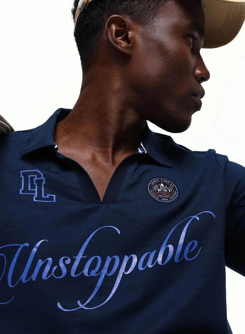 Men's Pageant Blue Cotton Blend Relaxed Sweatshirt