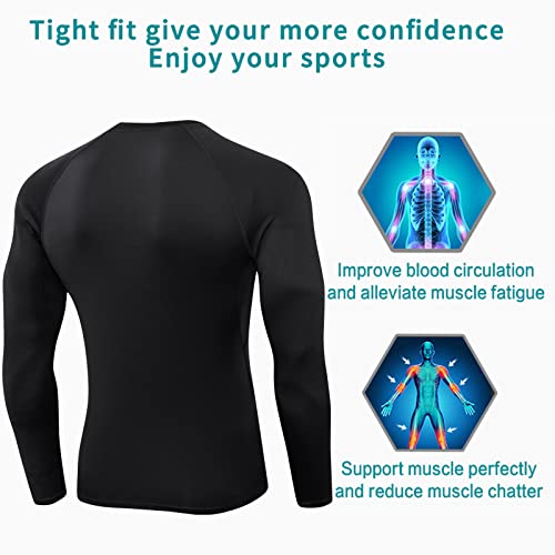 SPVISE Black Compression Shirts Long Sleeve Men Cool Dry Athletic Workout Running T-Shirts Tops Sports Baselayer Undershirts - Image 3