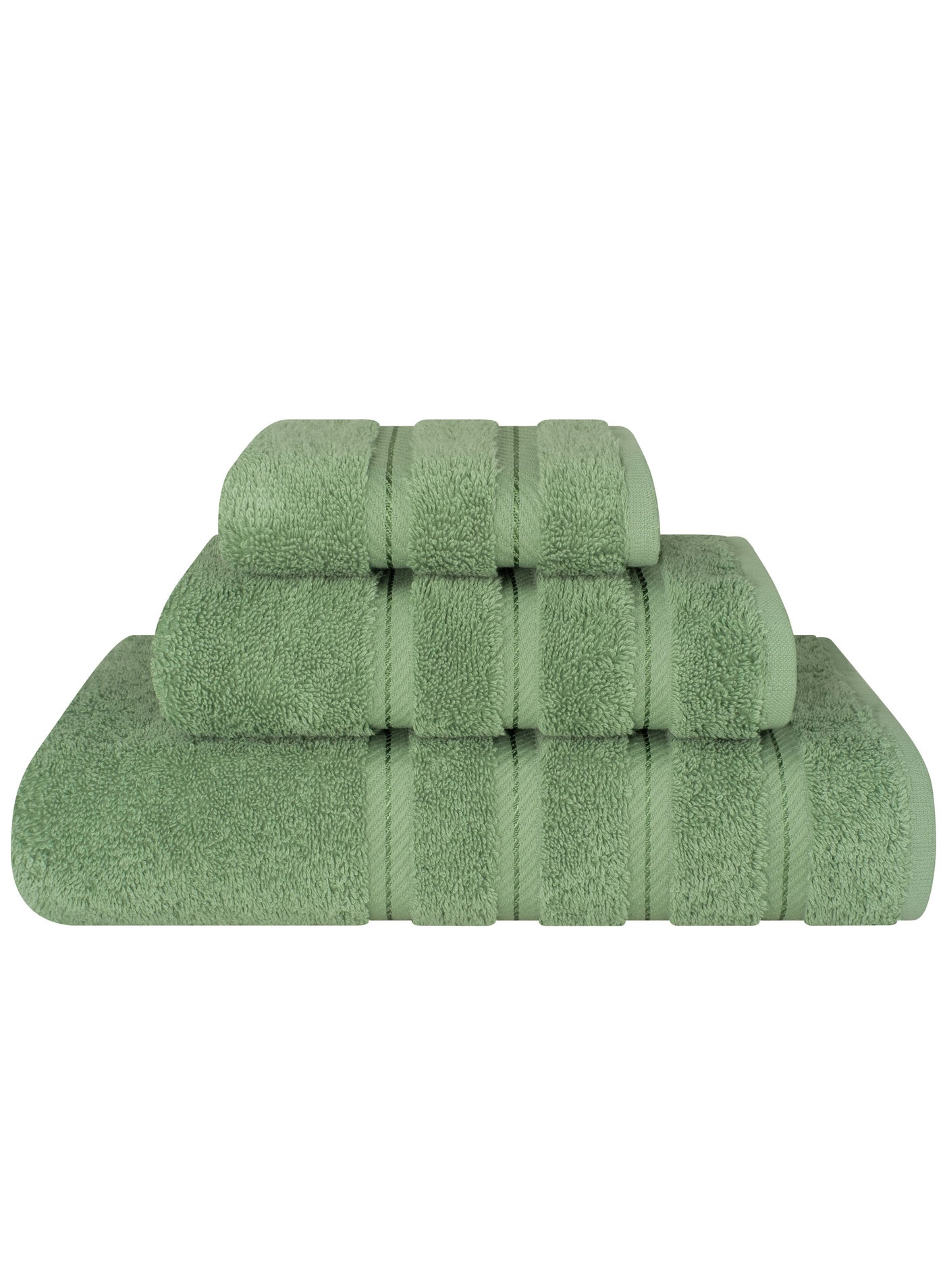 Safi Plus Towel Set 3 Piece Luxury Hotel Quality 600 GSM 100% Genuine Combed Cotton, Super Soft & Absorbent Family Bath Towels -  1 Bath Towel, 1 Hand Towel, 1 Washcloth - Sage Green