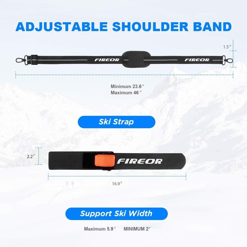 FIREOR Ski Carrier Strap, Snowboard, Pole and Boot Carry Sling Band Kit for Family Men Women & Kids, Skiing Accessories Gifts - Image 4