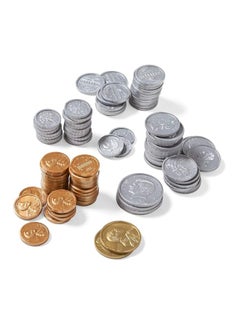 hand2mind hand2mind Fake Money Coin Assorted Set, Detailed Fake Coins, Prop Money, Toy Money, Play Money for Kids, Realistic Money, Pretend Money for Kids Learning, Play Money Set, Plastic Coins (Set of 96)  - Image 1