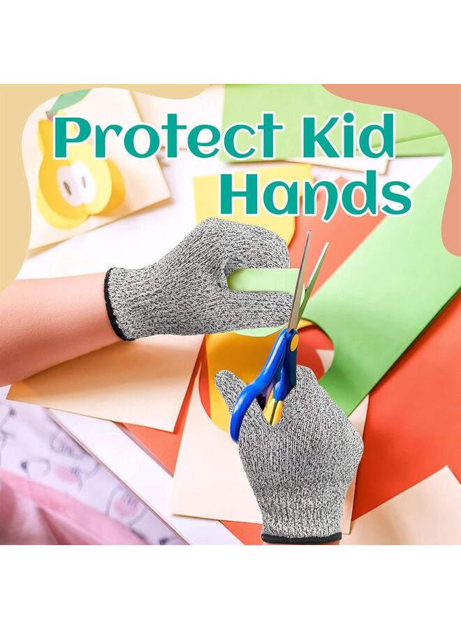 Kids Cutting Gloves Cut Resistant Safe Gloves for Cooking,Whittling,DIY High Performance Level 5 Protection, Food Grade (Color : Grey-M) - Image 3