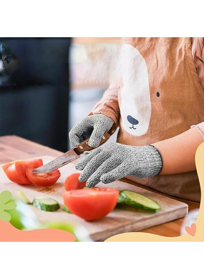 Kids Cutting Gloves Cut Resistant Safe Gloves for Cooking,Whittling,DIY High Performance Level 5 Protection, Food Grade (Color : Grey-M) - Image 5