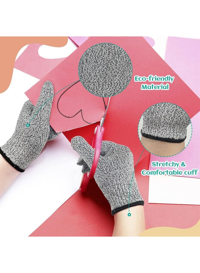 Kids Cutting Gloves Cut Resistant Safe Gloves for Cooking,Whittling,DIY High Performance Level 5 Protection, Food Grade (Color : Grey-M) - Image 2