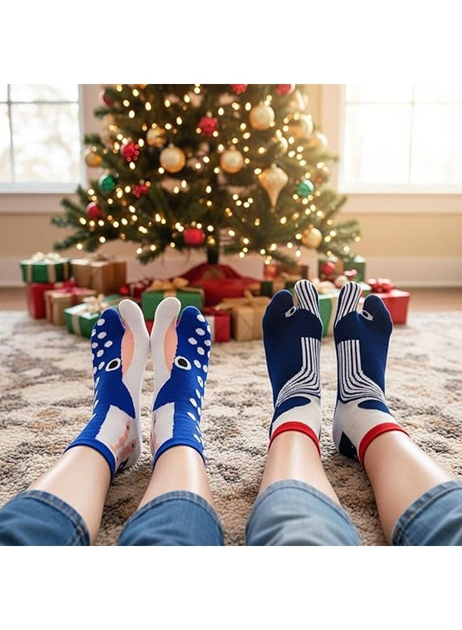 2 Pairs Funny Novelty Animal Socks Cotton Christmas Toes Socks for Xmas Women Men Teenager Elephant Gifts - Image 5