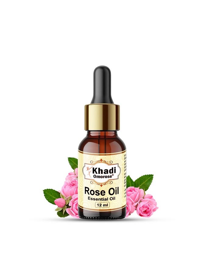 KHADI Omorose - Rose Essential Oil, For Skin And Aroma With Self Dispensing Dropper Plug -12Ml - Image 1
