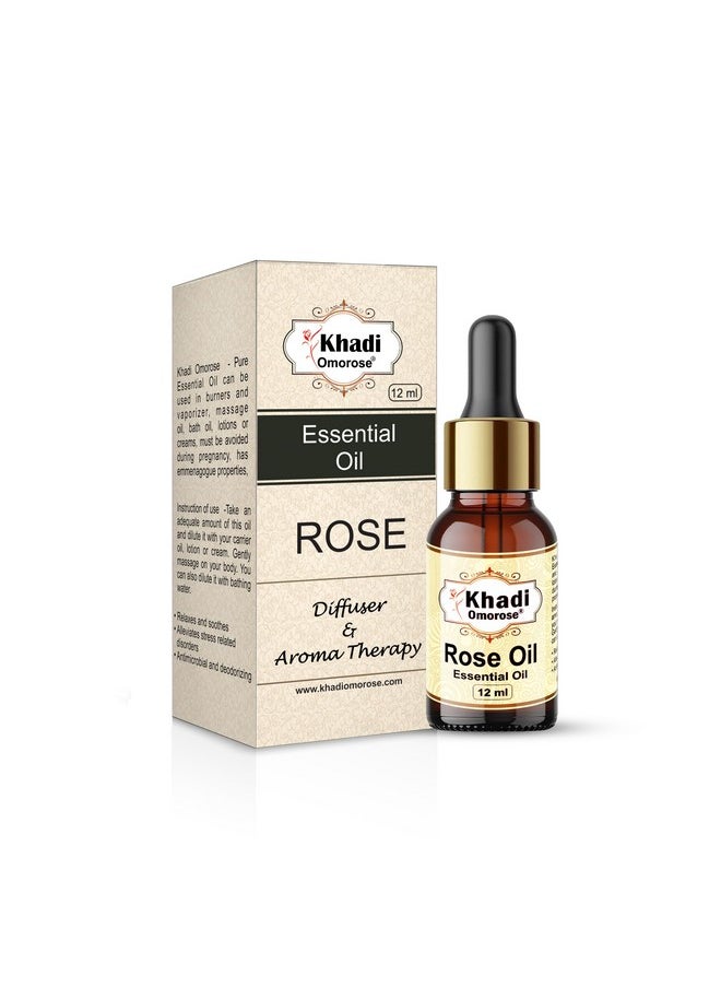 KHADI Omorose - Rose Essential Oil, For Skin And Aroma With Self Dispensing Dropper Plug -12Ml - Image 1